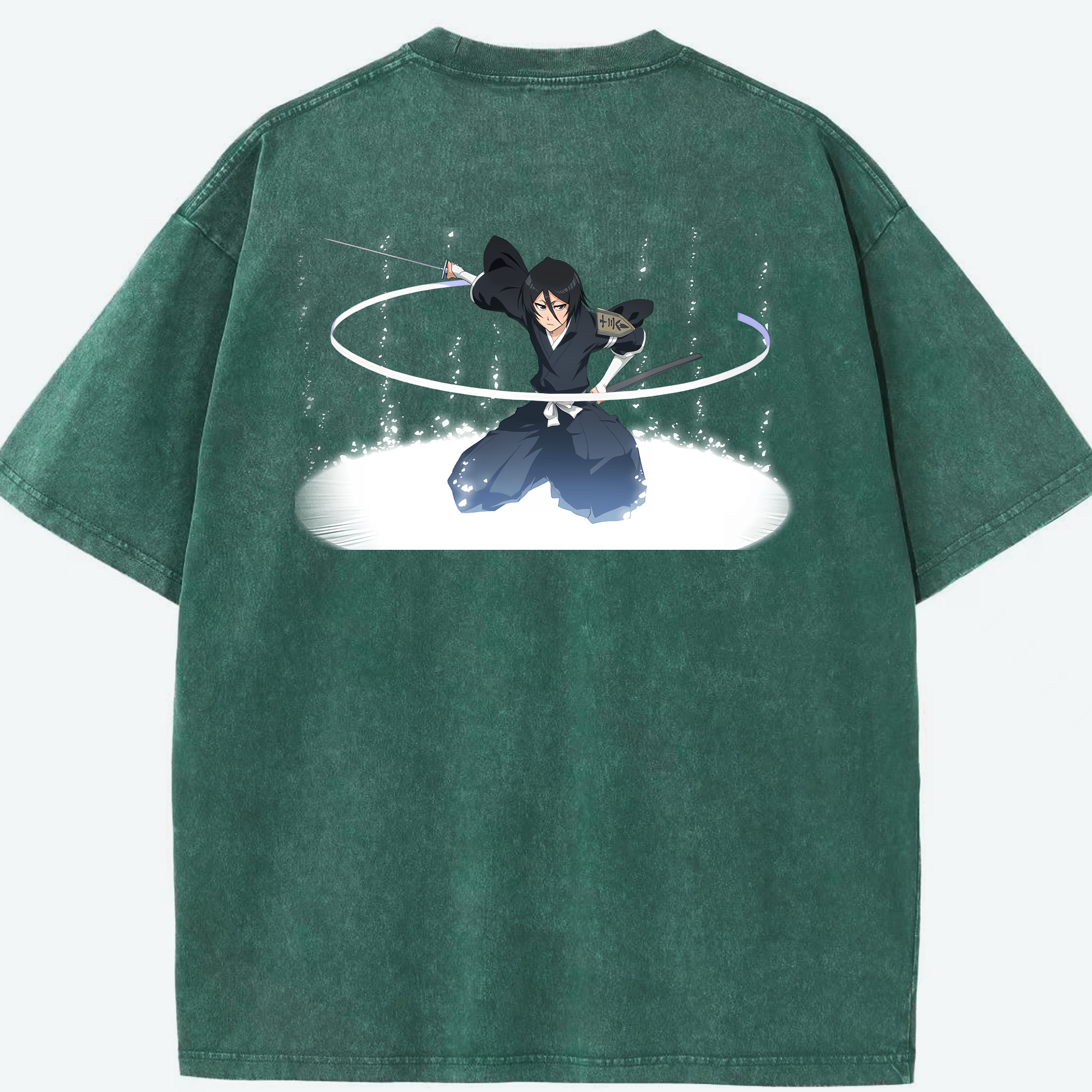（画像用） ブリーチ 朽木ルキア BLEACH Kuchiki Rukia 綿100% ヴィンテージ風 半袖Tシャツ（背面プリント）